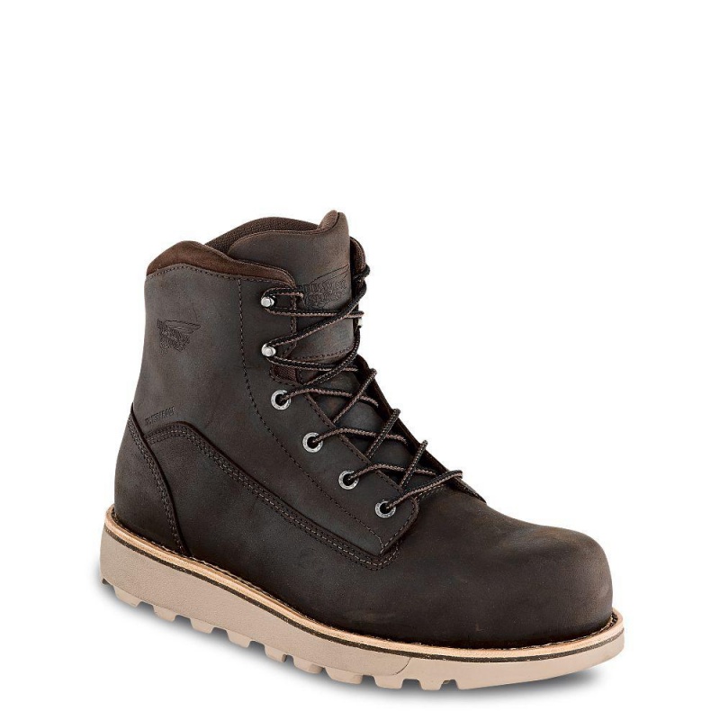 Red Wing Traction Tred Lite 6-inch Vedenpitävät Turva Varvas Miesten Boot Tan | 7091UFQAO