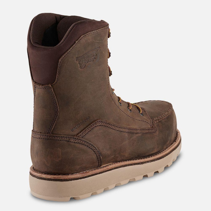 Red Wing Traction Tred Lite 8-inch Vedenpitävät Turva Varvas Miesten Boot Tan | 5980FZPSH