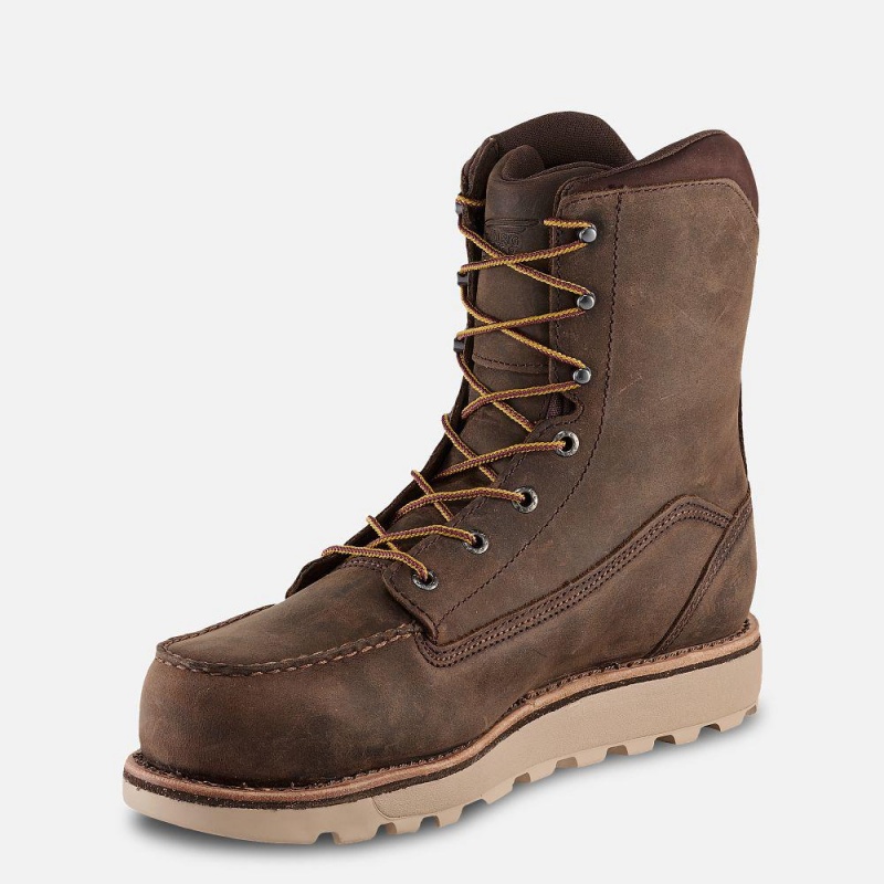 Red Wing Traction Tred Lite 8-inch Vedenpitävät Turva Varvas Miesten Boot Tan | 5980FZPSH