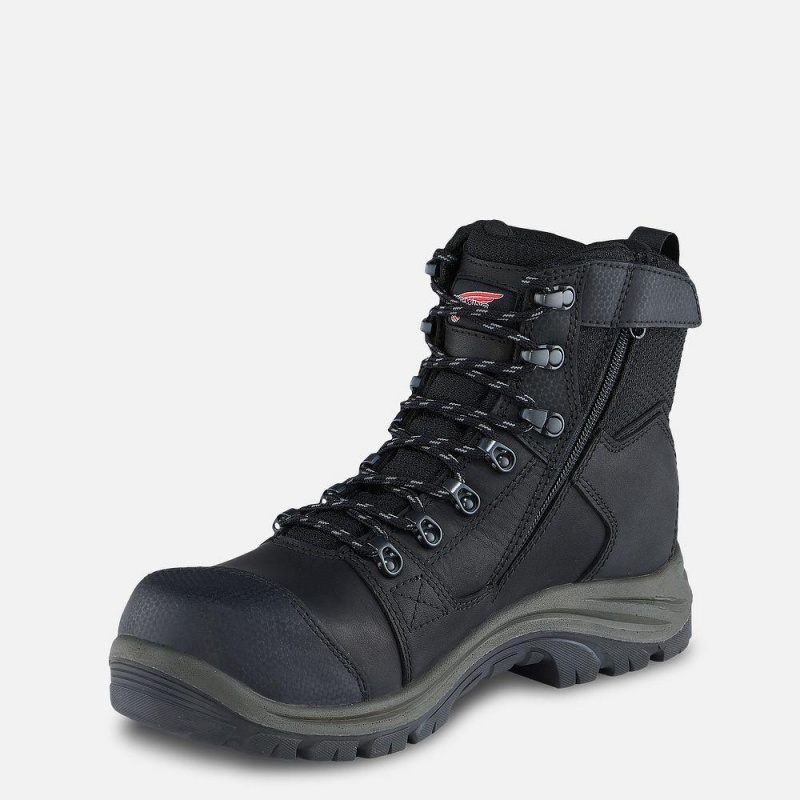 Red Wing Tradesman 6-inch Side-Zip Vedenpitävät Turva Varvas Miesten Boot Mustat | 8659QRBWJ