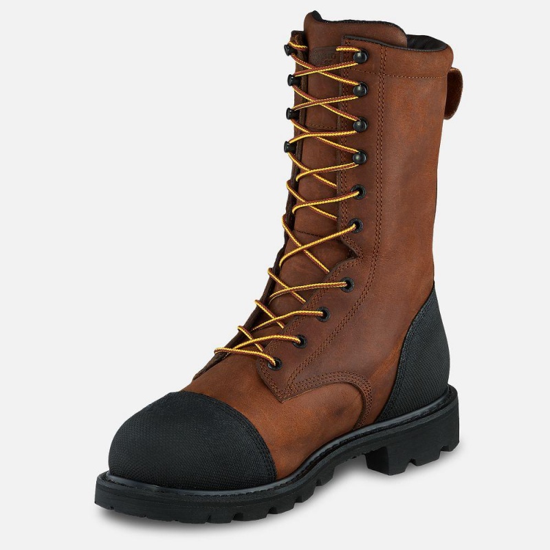 Red Wing TruWelt 10-inch Vedenpitävät Turva Varvas Metguard Miesten Teräskärkiset Saappaat Ruskea | 0182UISAN