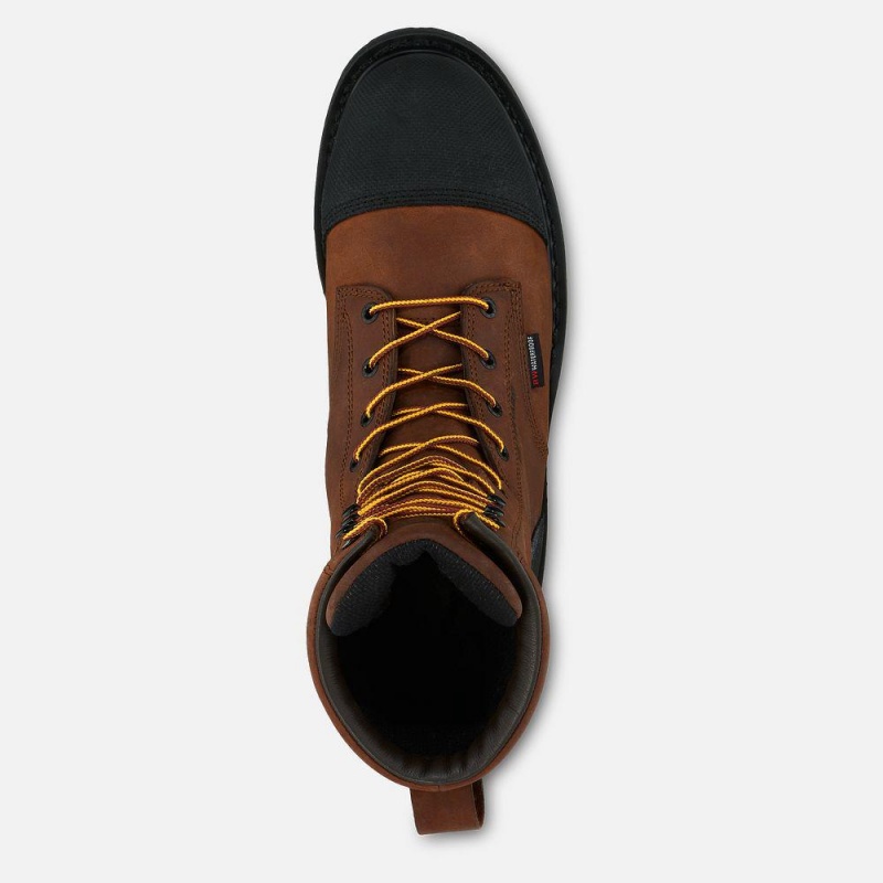 Red Wing TruWelt 10-inch Vedenpitävät Turva Varvas Metguard Miesten Teräskärkiset Saappaat Ruskea | 0182UISAN